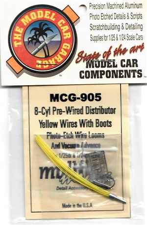 Yellow Pre-wired 8 Cylinder Distributor Set