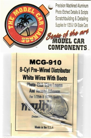 White Pre-wired 8 Cylinder Distributor Set