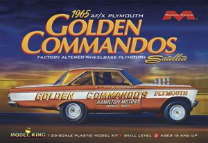 1965 AF/X Plymouth Satellite "Golden Commandos" Altered Wheelbase Drag Race Car (1/25) (fs) Damaged Box