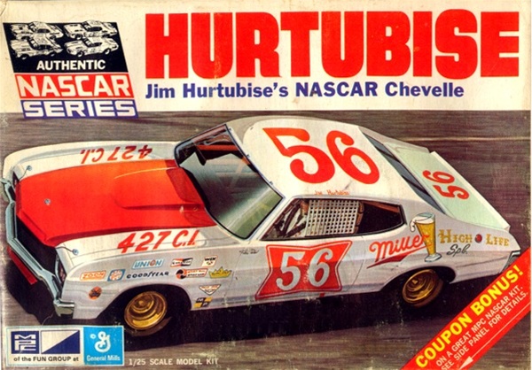 定番SALEMPC 1/25 HURTUBISE NASCAR Chevelle シェベル 427c.l 開封済 絶版 マッスルカー ジム.ハーチェビス ナスカー V8 OHV エンジン フォーミュラ
