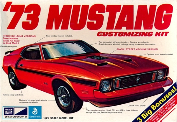 1973 Ford Mustang Customizing Kit (3 'n 1) Stock, Street or Racer (1/25)