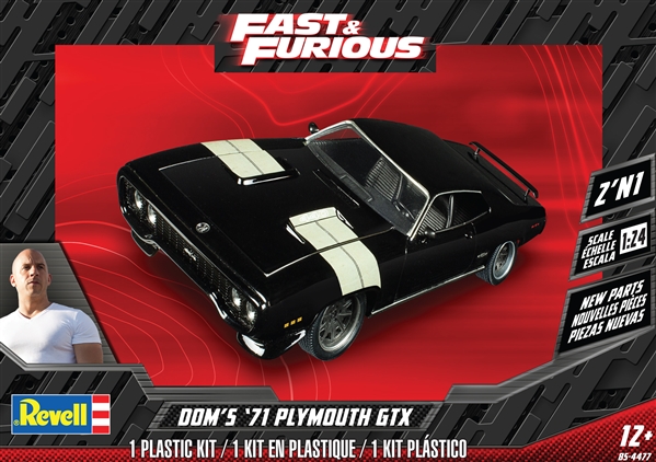 Fast & Furious Dom`s Plymouth GTX 1971 noir 1/24