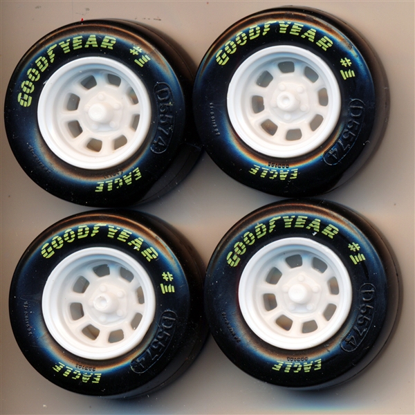 Goodyear Eagle NASCAR Slicks with White Wheels (1/25 set of 4)